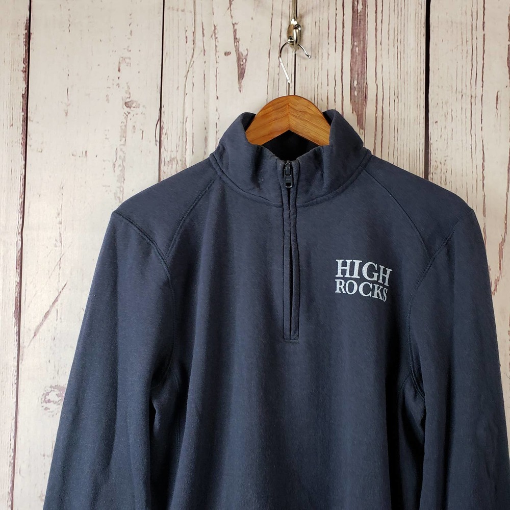 High Rock Sweatshirt Mens Size Medium Mock Neck 1/2 Zip Long Sleeve Blue